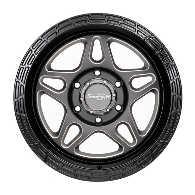 Sniper wheels Millrad Matt Gun Metallic / Gloss Black lip