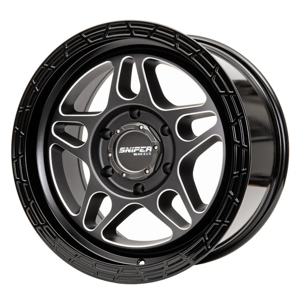 Sniper wheels Millrad Matt Gun Metallic / Gloss Black lip