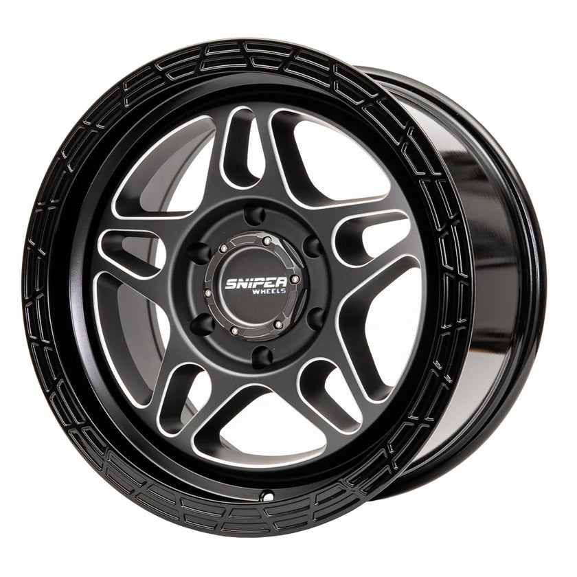 Sniper wheels Millrad Matt Gun Metallic / Gloss Black lip