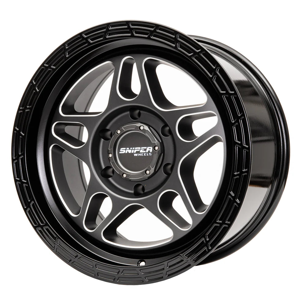 Sniper wheels Millrad Matt Gun Metallic / Gloss Black lip