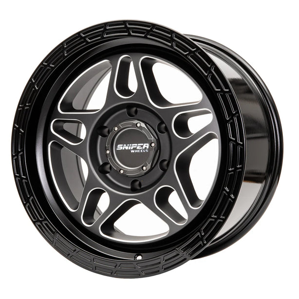 Sniper wheels Millrad Matt Gun Metallic / Gloss Black lip