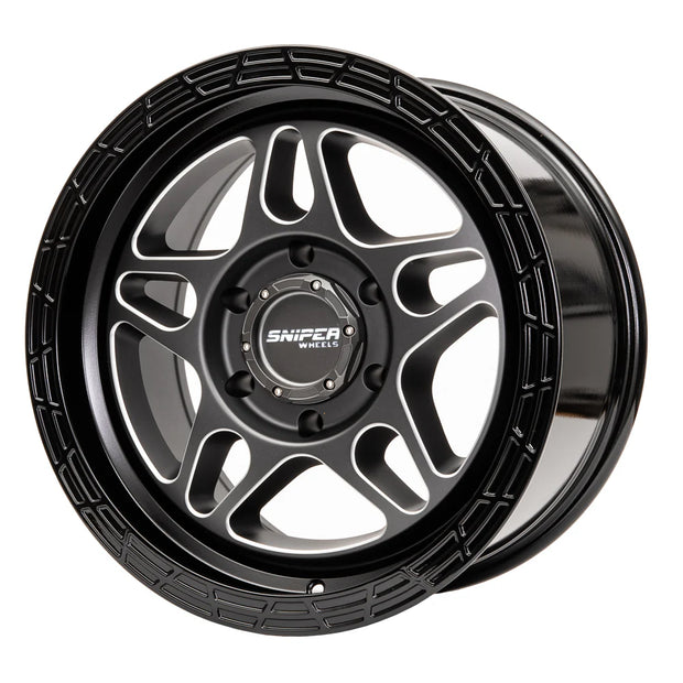 Sniper wheels Millrad Matt Gun Metallic / Gloss Black lip