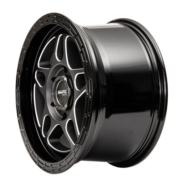 Sniper wheels Millrad Matt Gun Metallic / Gloss Black lip