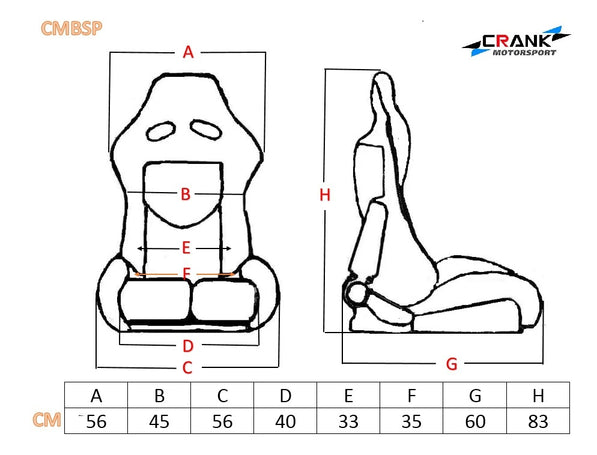 Crank Motorsports ADR APPROVED VIOS II Fixed Back Bride Seats Gradient