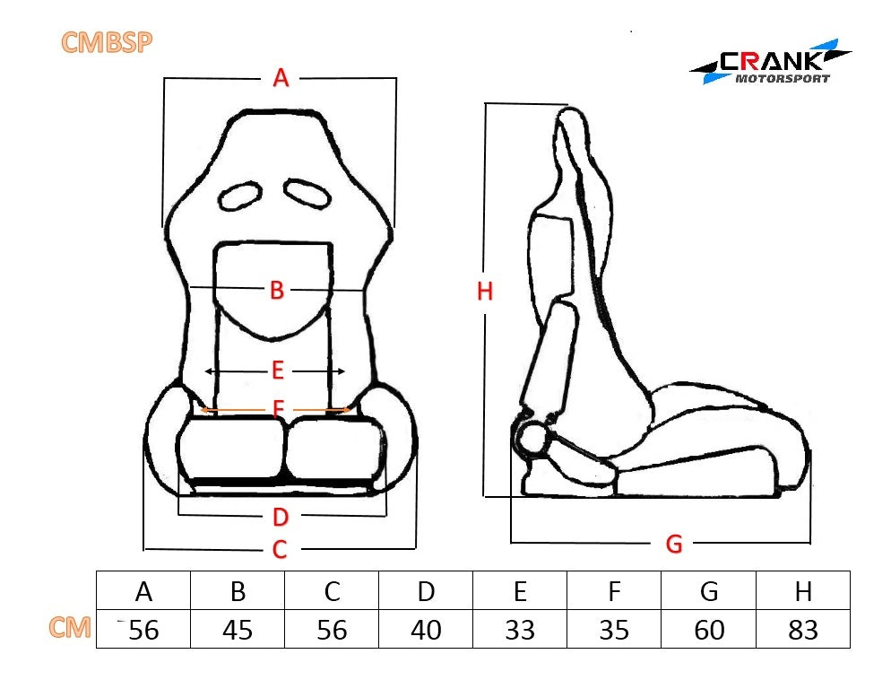 Crank Motorsports ADR APPROVED VIOS II Fixed Back Bride Seats Gradient