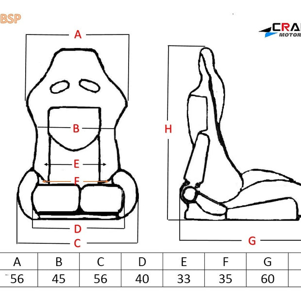 Crank Motorsports ADR APPROVED VIOS II Fixed Back Bride Seats Gradient