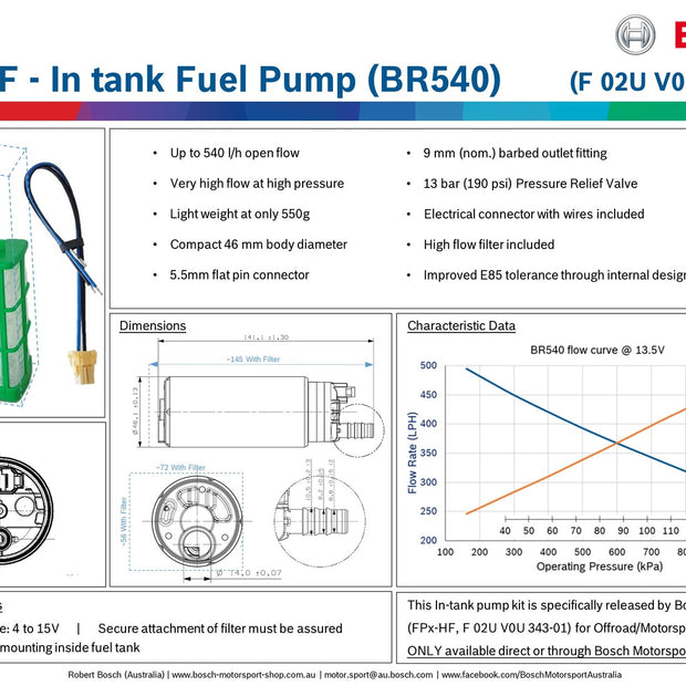 Bosch 540 specification 
