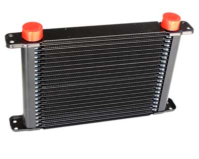 PWR Engine Oil Cooler - Plate & Fin 280 x 189 x 37mm (21 Row) with 9