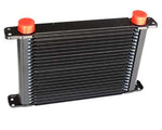 PWR Engine Oil Cooler - Plate & Fin 280 x 189 x 37mm (21 Row) with 9" SPAL fan mounts (kit includes fittings)