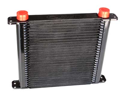 PWR Engine Oil Cooler - Plate & Fin 280 x 256 x 37mm (28 Row) Kit (Includes Fittings)