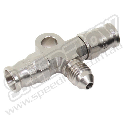 Speedflow 200 series hose end tee with male & bracket
