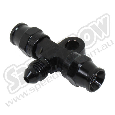 Speedflow 200 series hose end tee with male & bracket