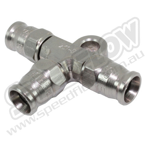 Speedflow 200 series hose end tee with bracket